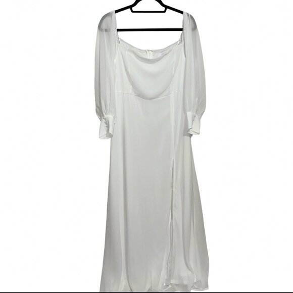 Lulus Feel the Romance White Off-the-Shoulder Maxi White Dress XL NWT - Picture 5 of 16